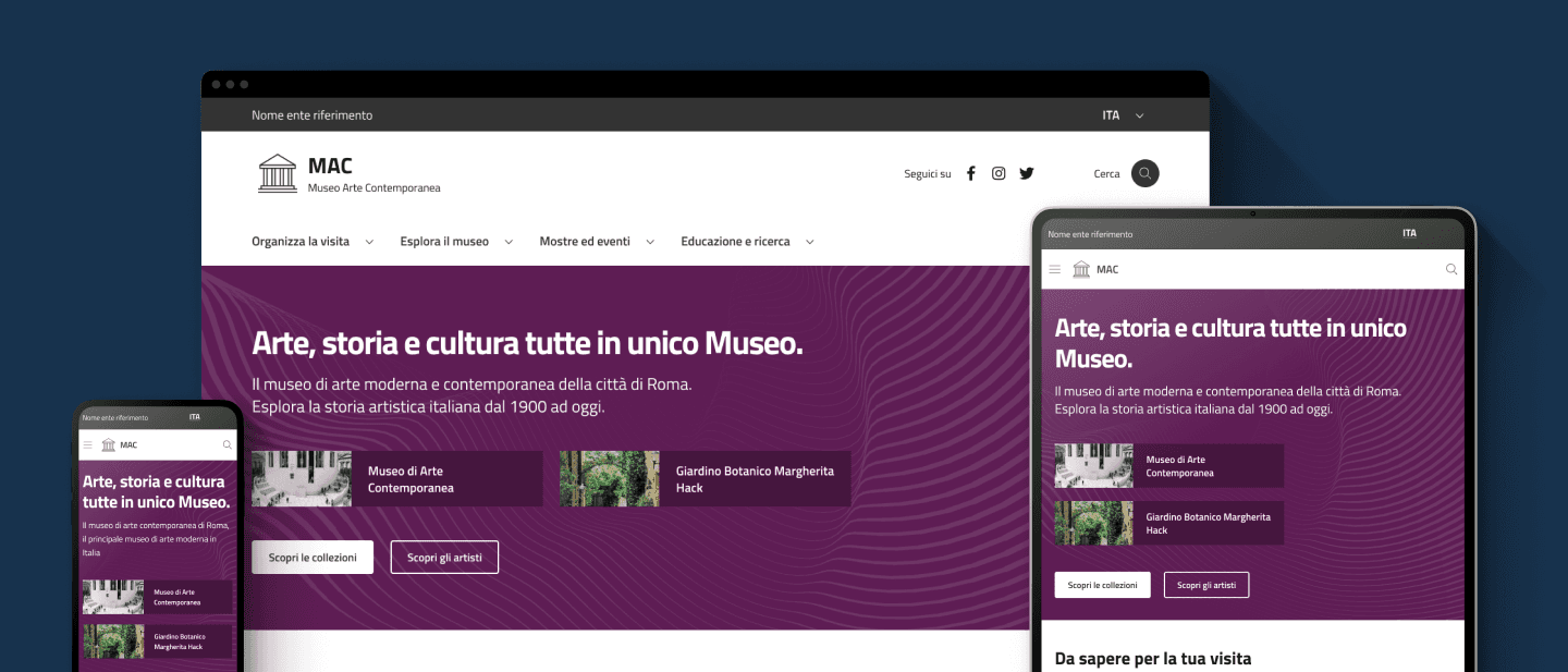 Anteprima del modello sito per i musei